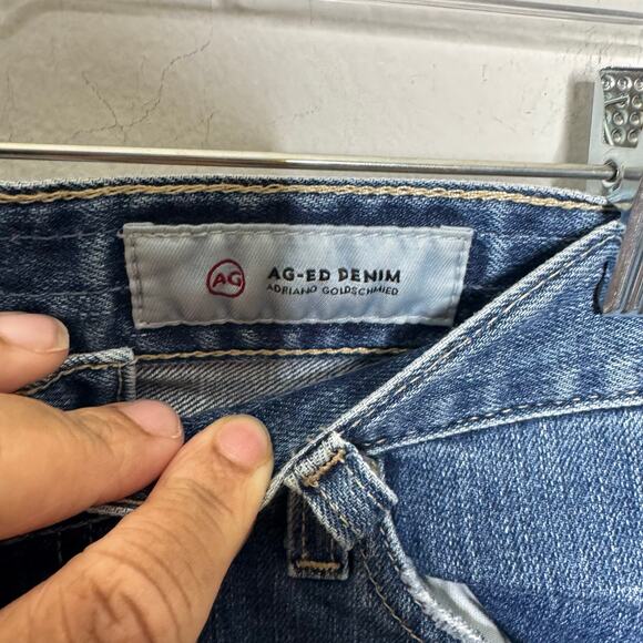AG‎ Adriano Goldschmied Ex-Boyfriend Slim Jeans 28R Distressed Stretch Blue - Picture 15 of 16